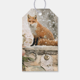 Winter VosCadeaubonnetje Cadeaulabel