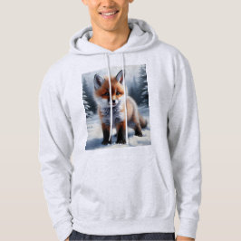Winter Vosje in Sneeuw Hoodie voor Mannen en Vrouw