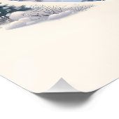 Winter Vossen bij Maanverlichte Besneeuwde Rivier Perfect Poster (Hoek)