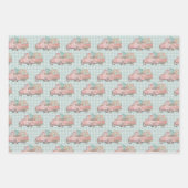 Winter Vrachtboom roze geponste kerstmis Inpakpapier Vel (Voorkant 3)