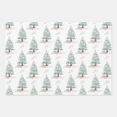 Winter Vrachtboom roze geponste kerstmis Inpakpapier Vel (Voorkant)