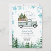 Winter Vrachtwagen Dier Onederland 1e verjaardag Kaart (Voorkant)