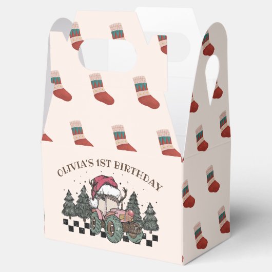Winter Vrachtwagen Kerstboom verjaardagsfeestje Bedankdoosjes (Geopend)