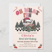 Winter Vrachtwagen Kerstmis Verjaardagsfeest Kaart (Voorkant)