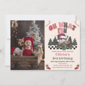 Winter Vrachtwagen Kerstmis Verjaardagsfeestfoto Kaart (Voorkant)