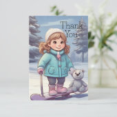 Winter vrienden bedankkaart (Staand voorkant)