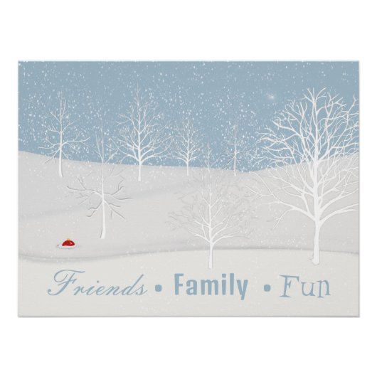 Winter Vrienden Familieplezier Perfect Poster (Voorkant)