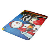 Winter Vrienden: Sneeuwman & Wasbeer Joy Design  Badmat (Gekanteld)