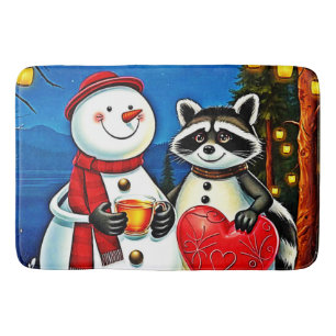 Winter Vrienden: Sneeuwman & Wasbeer Joy Design  Badmat
