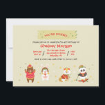 Winter Vrienden Uitnodigingen<br><div class="desc">Deze schattige bosvrienden zijn hier om de winterverjaardag van je kleintje te vieren. Ze zijn gekleed voor het weer en zijn te zien tegen een crèmeachtergrond met sterren en stippen.Ontworpen door Rawpixel.com. Ontworpen door Freepik). () De kaart is eenvoudig aan te passen met uw tekst, lettertype, lettertypekleur, papiervormopties en keuze...</div>