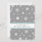 Winter Vrijgezellenfeest Aqua Gray Snowflakes Kaart (Voorkant)