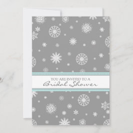Winter Vrijgezellenfeest Aqua Gray Snowflakes Kaart