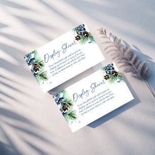 Winter vrijgezellenfeest display douche informatiekaartje