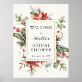 Winter Vrijgezellenfeest Evergreen Poinsettia Welk Poster (Voorkant)