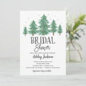 Winter vrijgezellenfeest Greenery Bossen Kaart (Staand voorkant)