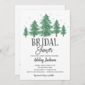 Winter vrijgezellenfeest Greenery Bossen Kaart (Voorkant / Achterkant)