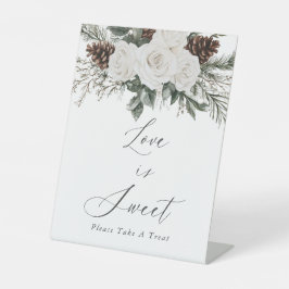 Winter Vrijgezellenfeest liefde is zoet Reclamebord Met Voetstuk