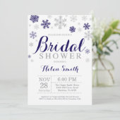 Winter Vrijgezellenfeest Navy Blue Snowflake Kaart (Staand voorkant)