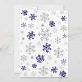 Winter Vrijgezellenfeest Navy Blue Snowflake Kaart (Achterkant)