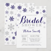 Winter Vrijgezellenfeest Navy Blue Snowflake Kaart (Voorkant / Achterkant)