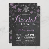 Winter Vrijgezellenfeest Paarse en witte sneeuwvlo Kaart (Voorkant / Achterkant)