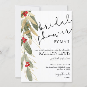 Winter Vrijgezellenfeest per Mail Invitation Gold Kaart