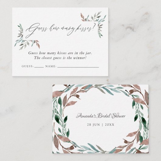 Winter Vrijgezellenfeest raad hoeveel kussen er zi Informatiekaartje (Voorkant / Achterkant)