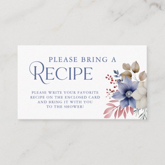 Winter Vrijgezellenfeest Recept Aanvraag Behuizing Informatiekaartje (Voorkant)