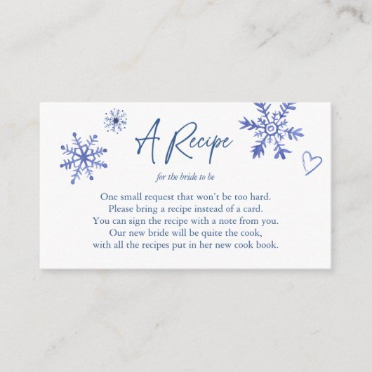 Winter vrijgezellenfeest receptkaart aanvraag informatiekaartje (Voorkant)