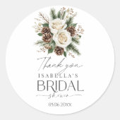 Winter Vrijgezellenfeest Ronde Sticker (Voorkant)