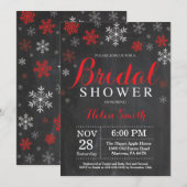 Winter Vrijgezellenfeest Rood en witte sneeuwvlok Kaart (Voorkant / Achterkant)