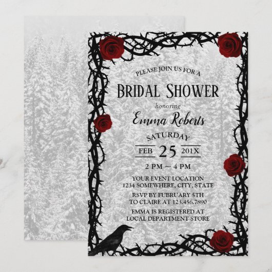 Winter Vrijgezellenfeest Roos en Thorn Snow Fairyt Kaart (Voorkant / Achterkant)