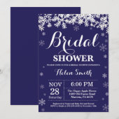 Winter Vrijgezellenfeest Sneeuwvlok Navy Blue Kaart (Voorkant / Achterkant)