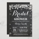 Winter Vrijgezellenfeest Snowflake Chalkboard Kaart (Voorkant / Achterkant)