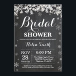 Winter Vrijgezellenfeest Snowflake Chalkboard Kaart<br><div class="desc">Winter Bridal Shower Invitation. Witte sneeuwvlok. Vrijgezellenfeest voor kerstfeestdagen uitgenodigd. Chalkboard Achtergrond. Voor verdere aanpassing,  te klikken gelieve de knoop "van de Aanpassing het"en ons ontwerphulpmiddel te gebruiken om deze sjabloon te wijzigen.</div>