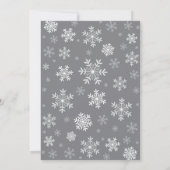 Winter Vrijgezellenfeest Snowflake Invitation Grey Kaart (Achterkant)