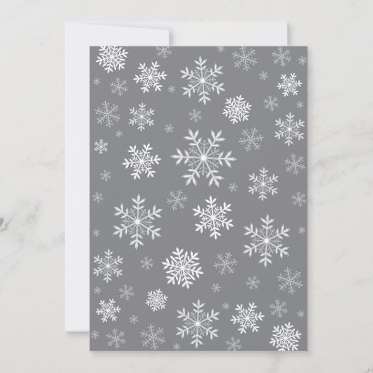 Winter Vrijgezellenfeest Snowflake Invitation Grey Kaart (Achterkant)