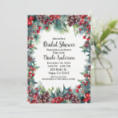 Winter Vrijgezellenfeest Vakantie Holly & Pine Con Kaart (Staand voorkant)