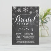 Winter Vrijgezellenfeest White Snowflake Chalkboar Kaart (Staand voorkant)
