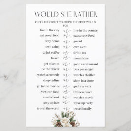 Winter Vrijgezellenfeest zou ze liever bruids spel