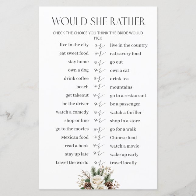 Winter Vrijgezellenfeest zou ze liever bruids spel (Voorkant)