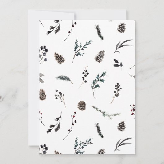 Winter Vrolijk 3 Foto Modern Zwart Waterverf Feestdagenkaart (Achterkant)