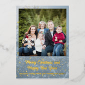 Winter Vrolijk Kerstfeest familie Foto Folie Feestdagenkaart (Voorkant)