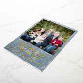 Winter Vrolijk Kerstfeest familie Foto Folie Feestdagenkaart (Gedraaid)