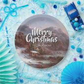  winter Vrolijk kerstfeest Gignoux Papieren Bordje (Feest)