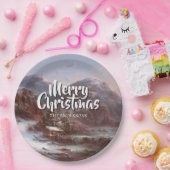  winter Vrolijk kerstfeest Gignoux Papieren Bordje (Feest)