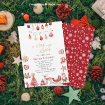 Winter Vrolijk Kerstfeest Waterverf Baby shower