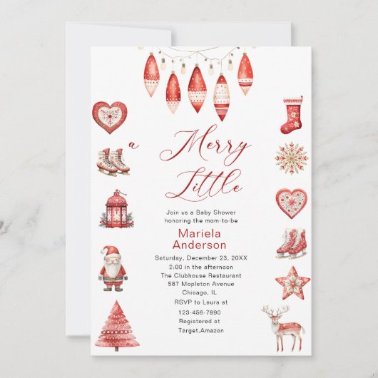 Winter Vrolijk Kerstfeest Waterverf Baby shower-ma Kaart (Voorkant)