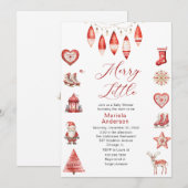 Winter Vrolijk Kerstfeest Waterverf Baby shower-ma Kaart (Voorkant / Achterkant)