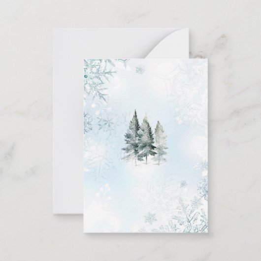 Winter Vrolijk Kerstfeest Waterverf Baby shower Notitiekaartje (Achterkant)